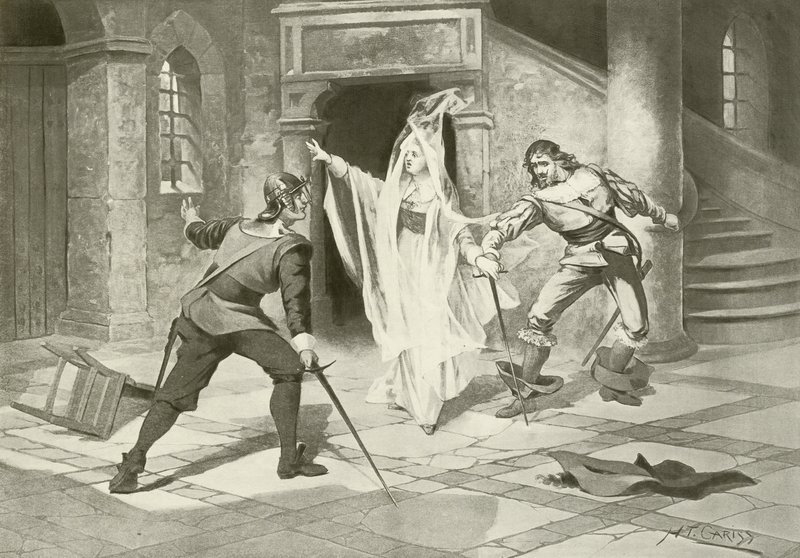 I Puritani, Act I Scene V (engraving) by English School