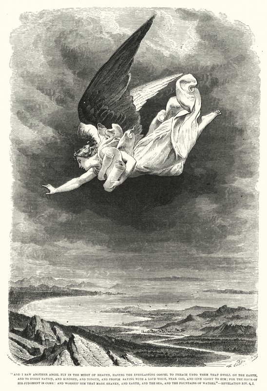 I Saw Another Angel Fly in the Midst of Heaven, Revelation XIV, 6, 7 by English School