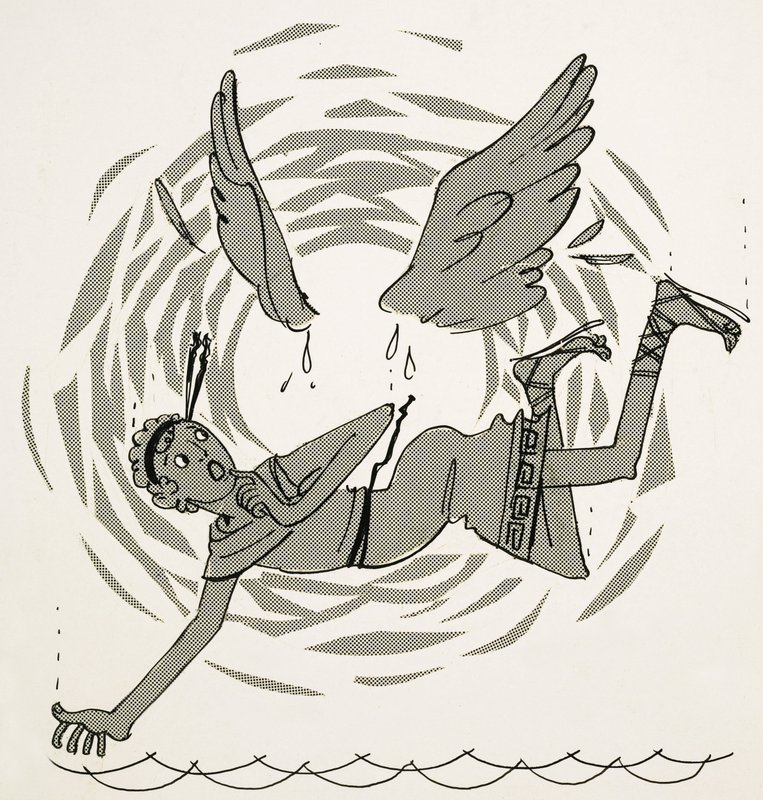 Icarus losing his wings by English School