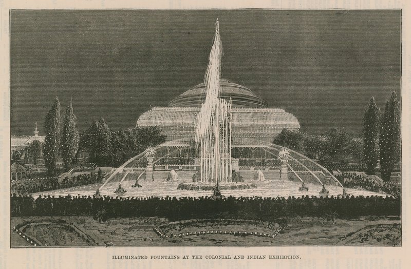 Illuminated Fountains at the Colonial and Indian Exhibition by English School