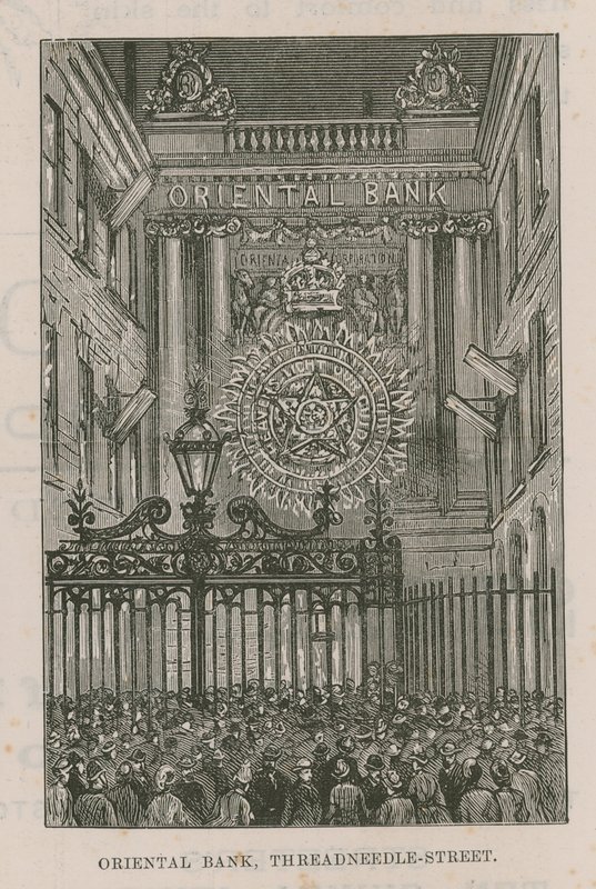 Illuminations Adorning the Oriental Bank on Threadneedle Street by English School