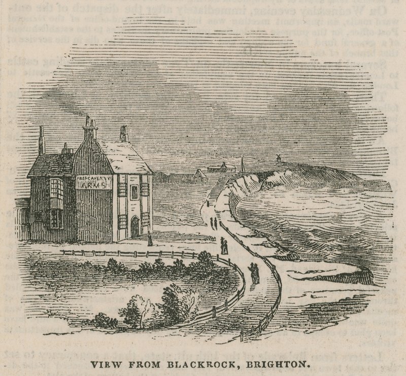 Illustration depicting the landslip in Brighton by English School