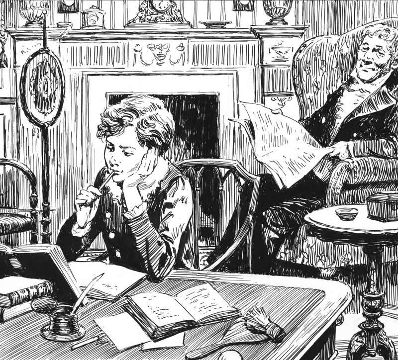 Illustration for Oliver Twist by Charles Dickens by English School