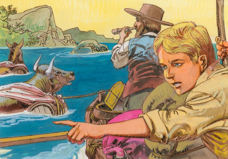 Illustration for Swiss Family Robinson by English School