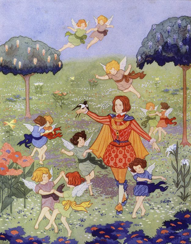 Illustration for The Happy Prince by Oscar Wilde by English School