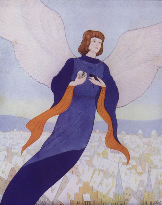 Illustration for The Happy Prince by Oscar Wilde by English School