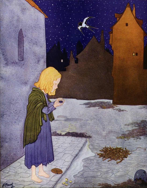 Illustration for The Happy Prince by Oscar Wilde by English School