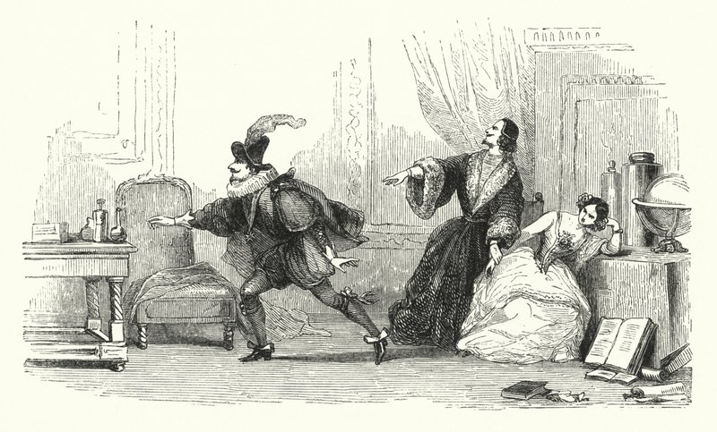 Illustration for the Ballet, Le Diable Boiteux, or The Devil on Two Sticks (engraving) by English School