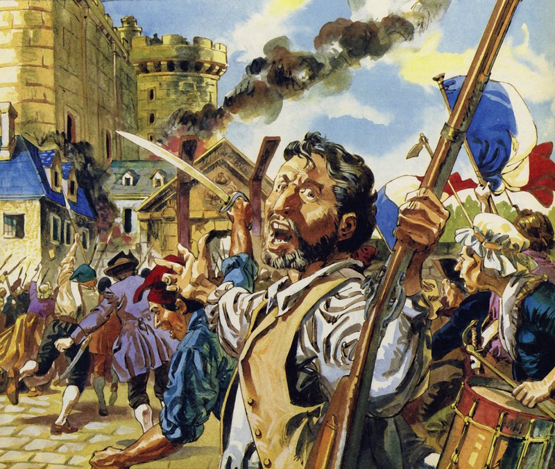 In Paris, the French Revolution began with the storming of the Bastille by English School