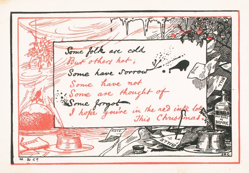 In The Red, In The Black, Christmas Card by English School