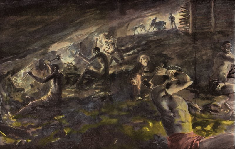 In a Transvaal Gold Mine by English School