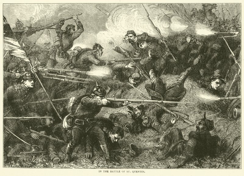 In the Battle of St Quentin by English School