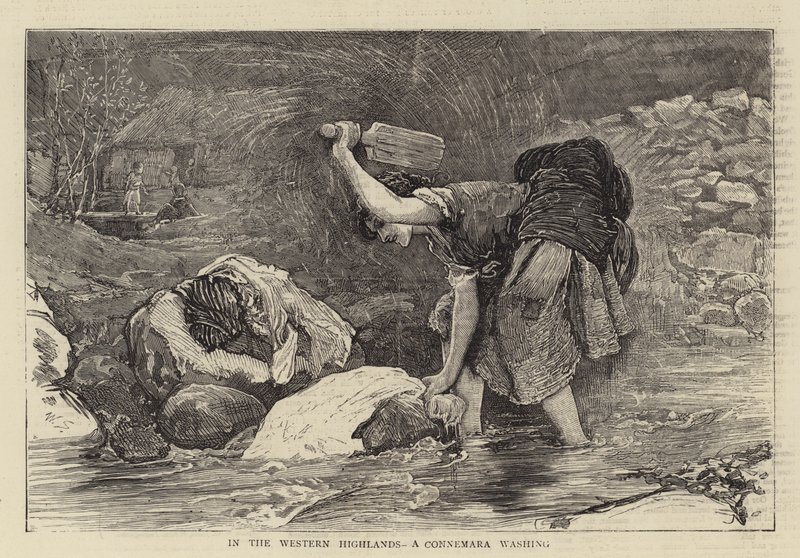 In the Western Highlands, a Connemara washing by English School