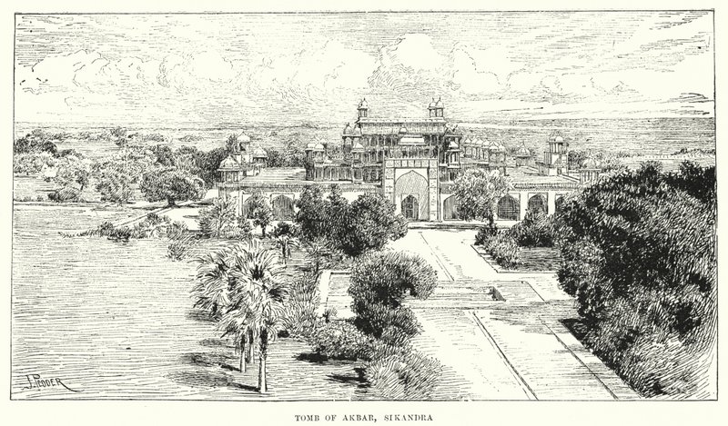 India: Tomb of Akbar, Sikandra by English School