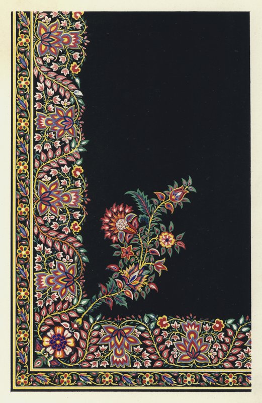 Indian Embroidered Satin Apron by English School