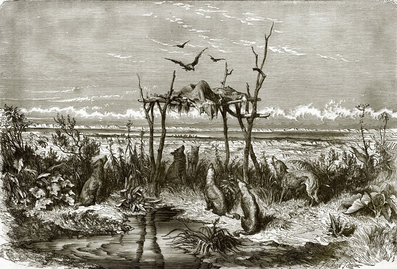 Indian Sepulchre in the Long Grass Prairie, on the Saskatchewan River by English School
