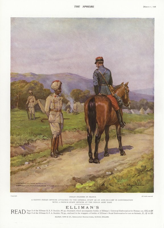 Indian Soldiers in France, World War I by English School