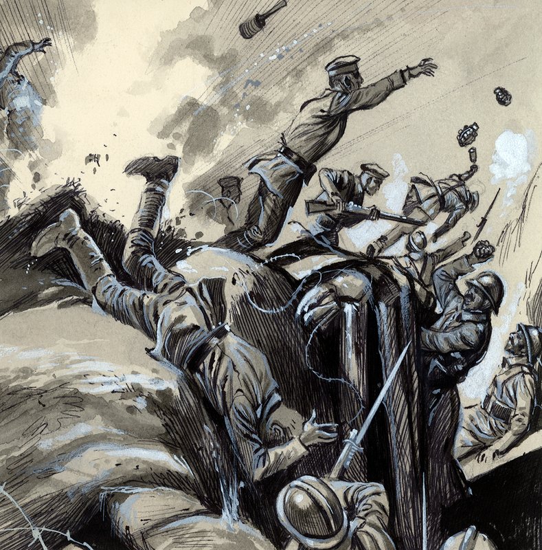 Infantry Attack in World War I by English School
