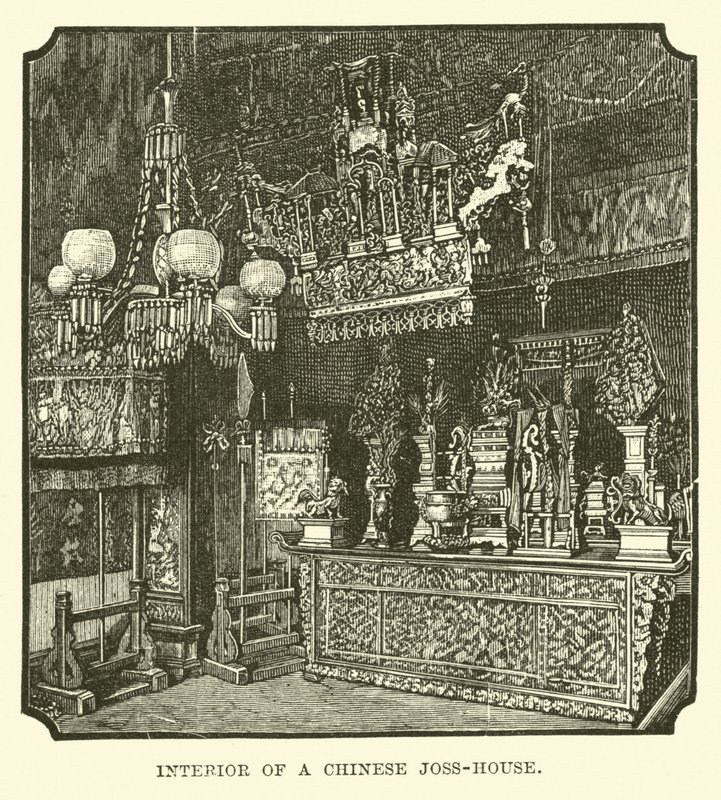 Interior of a Chinese Joss-House by English School