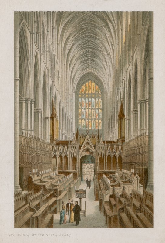 Interior of the Choir of Westminster Abbey by English School