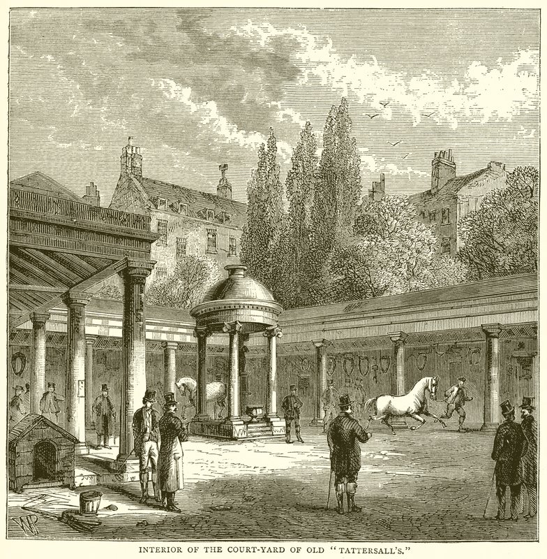 Interior of the Court-Yard of Old Tattersalls by English School