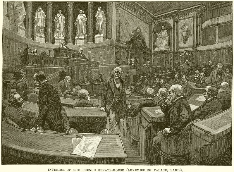 Interior of the French Senate-House (Luxembourg Palace, Paris) by English School