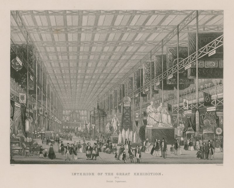 Interior of the Great Exhibition, 1851, British Department by English School