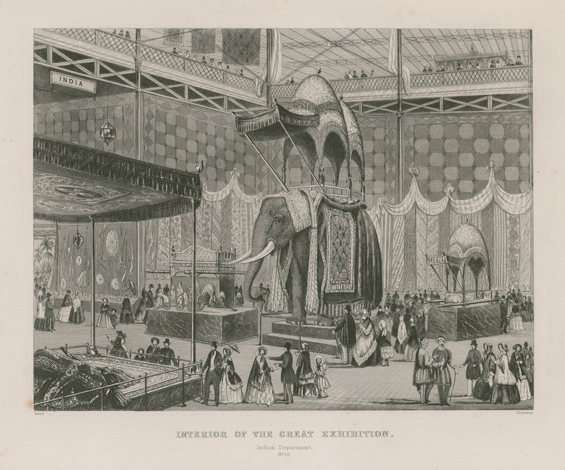 Interior of the Great Exhibition, 1851, Indian Department by English School