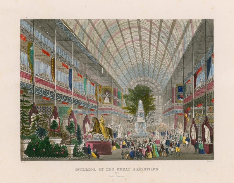 Interior of the Great Exhibition, south transept by English School