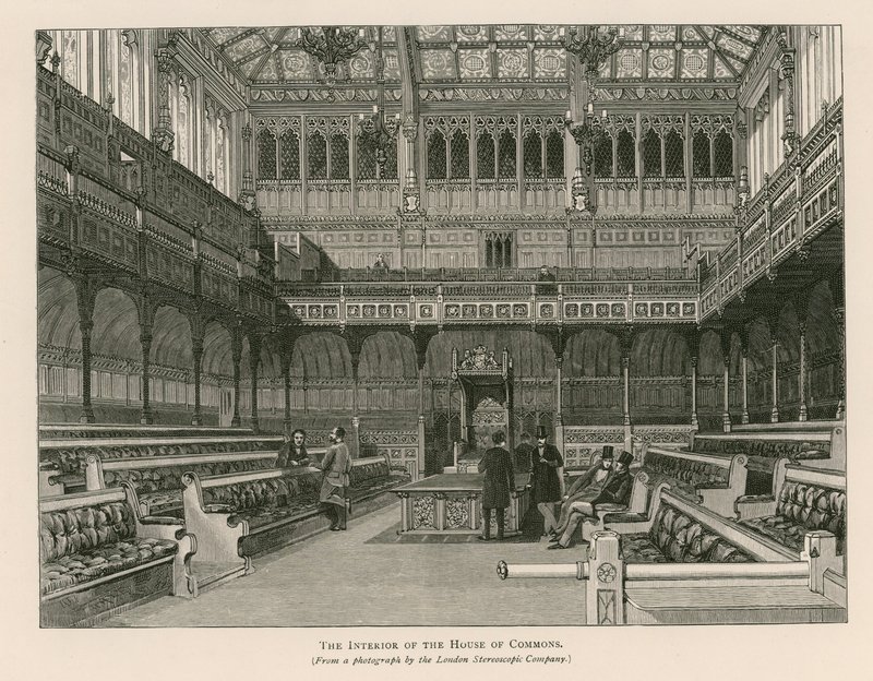 Interior of the House of Commons, Westminster, London by English School