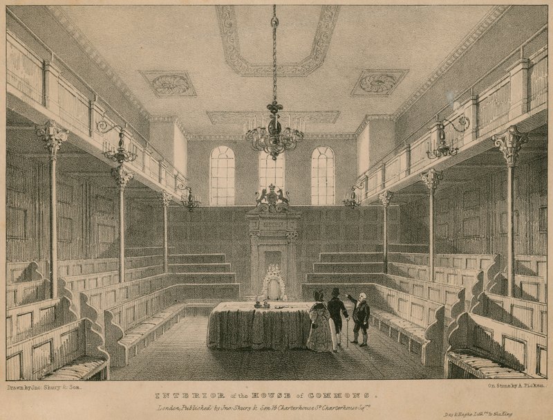 Interior of the House of Commons, Westminster, London by English School
