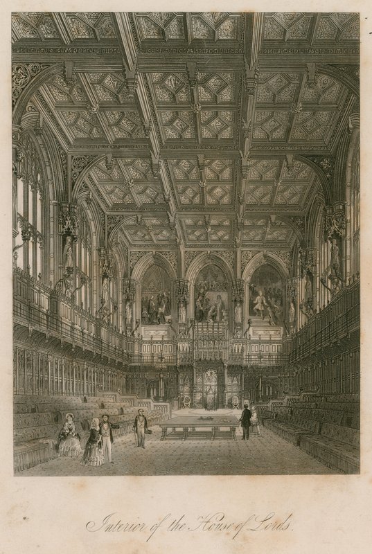 Interior of the House of Lords, Westminster, London by English School
