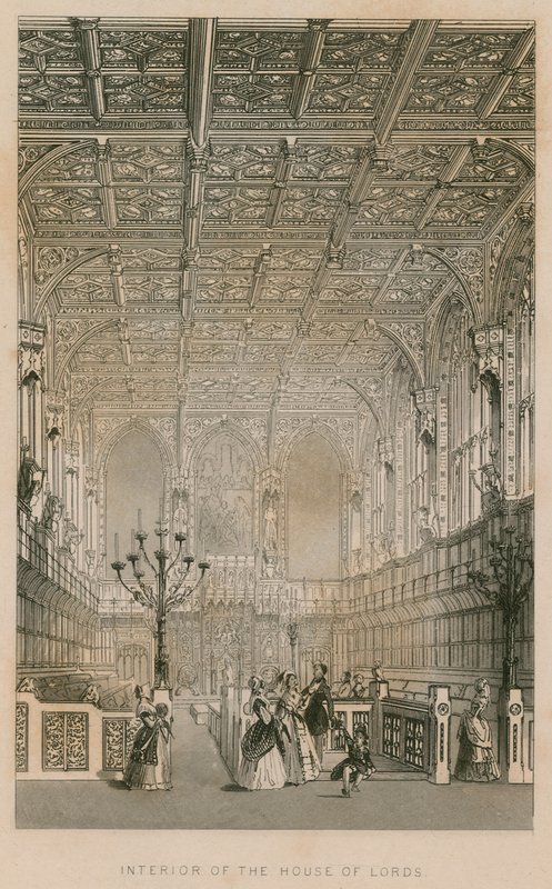 Interior of the House of Lords, Westminster, London by English School