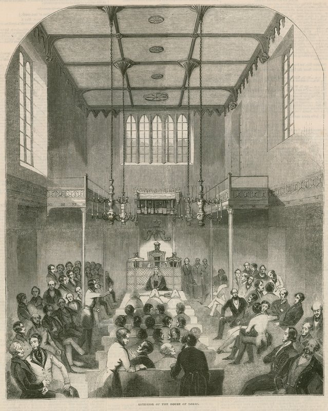 Interior of the House of Lords, Westminster, London by English School