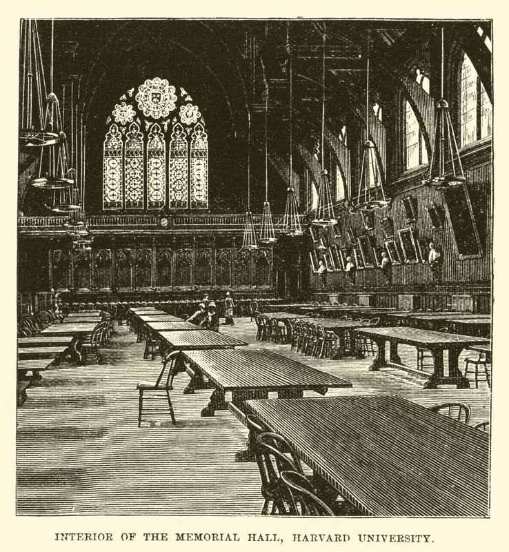 Interior of the Memorial Hall, Harvard University by English School