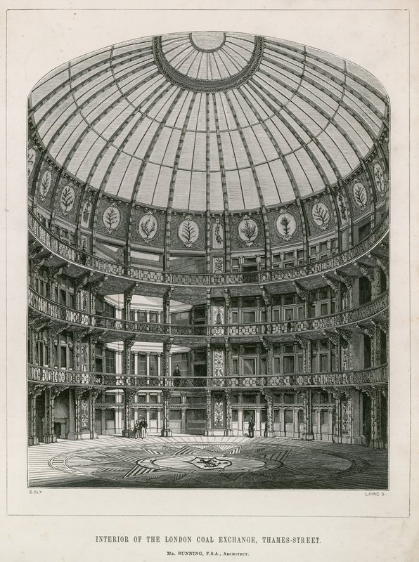 Interior of the New Coal Exchange, Thames Street by English School