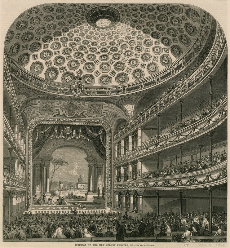 Interior of the New Surrey Theatre, Blackfriars Road, London by English School