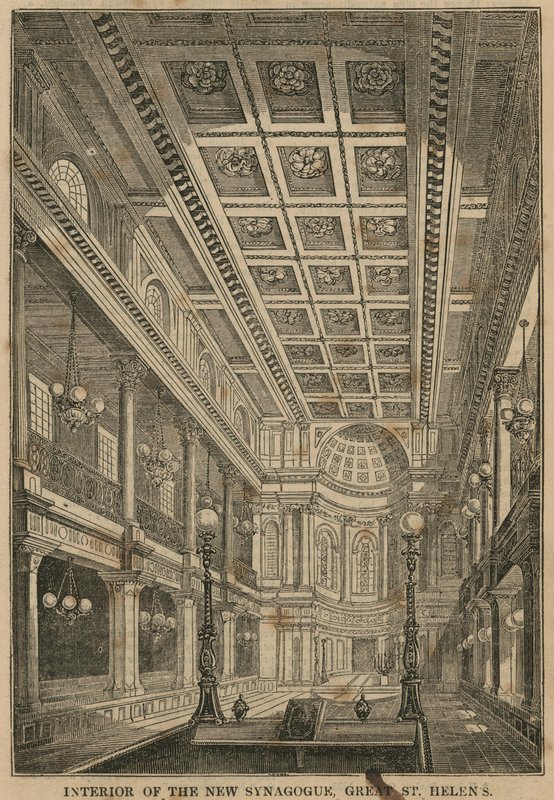 Interior of the New Synagogue, Great St Helens, London by English School