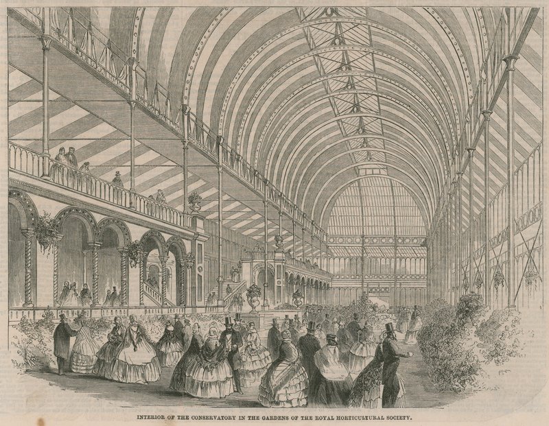 Interior of the Conservatory in the Gardens of the Royal Horticultural Society by English School