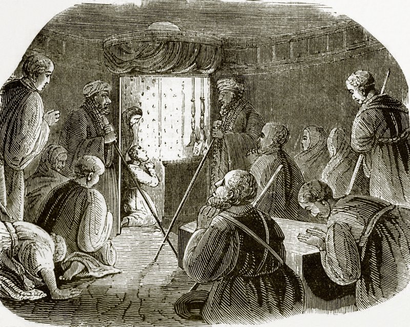Interior of the Holy Sepulchre by English School