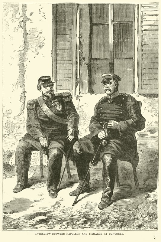 Interview between Napoleon and Bismarck at Donchery, September 1870 by English School