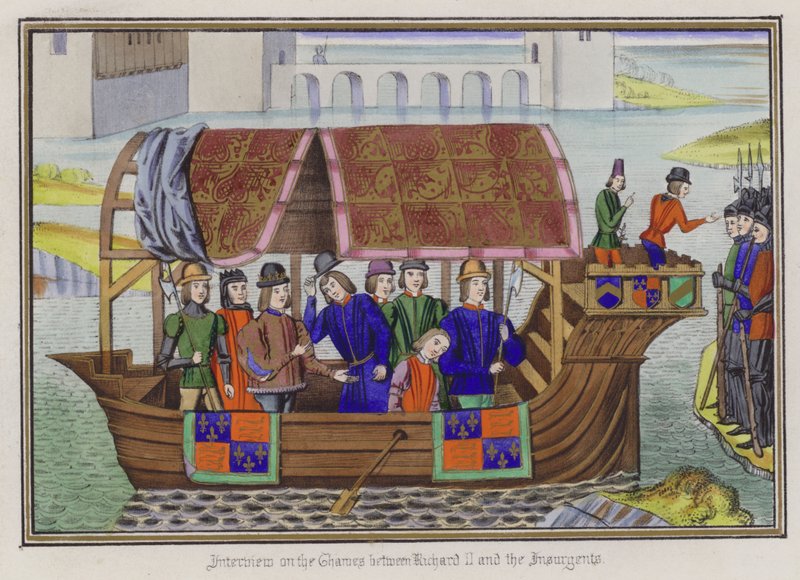 Interview on the Thames between King Richard II and the Insurgents by English School