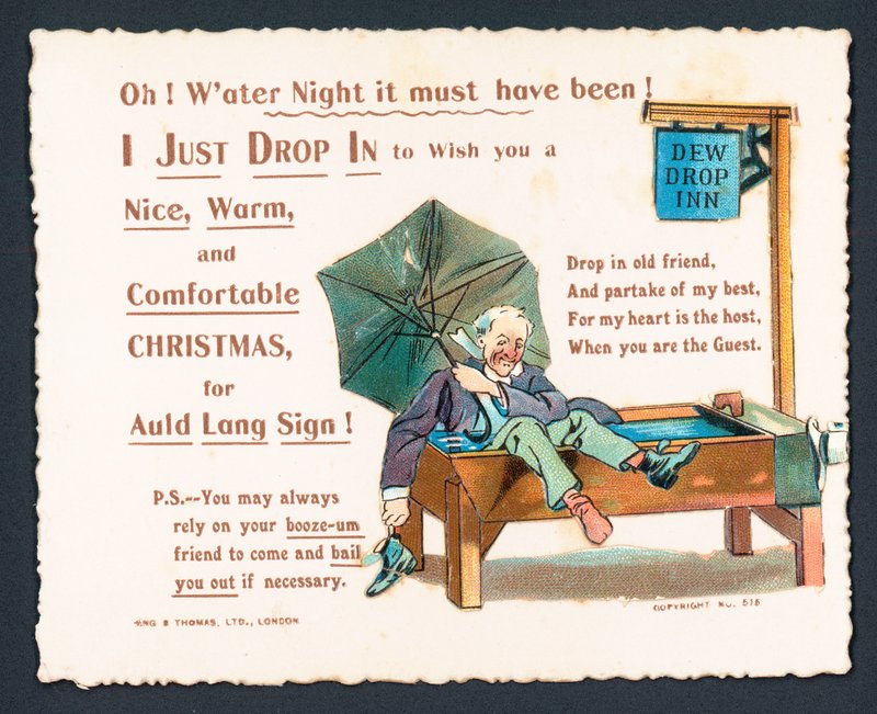 Intoxicated Man in Horse Trough! by English School