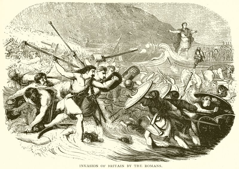 Invasion of Britain by the Romans by English School
