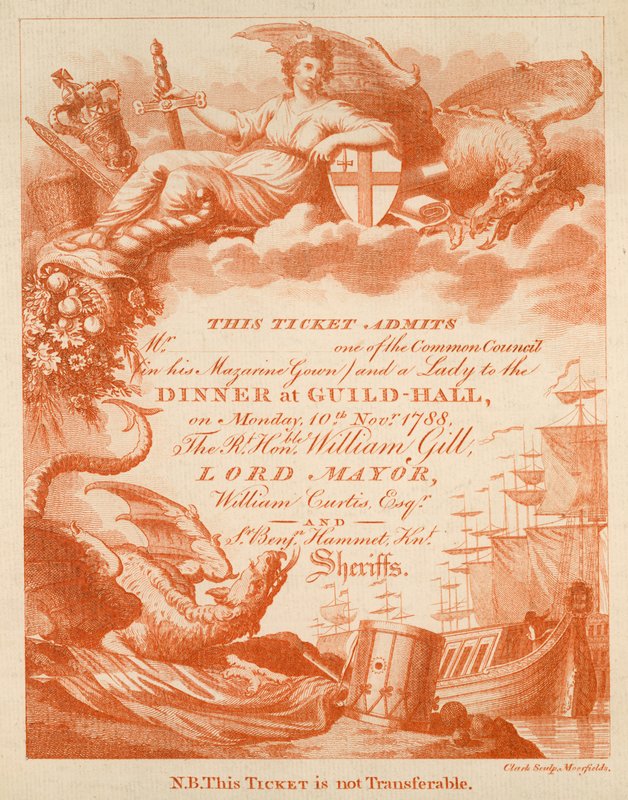 Invitation to a Banquet at the Guildhall, London, on 10 November 1888 by English School