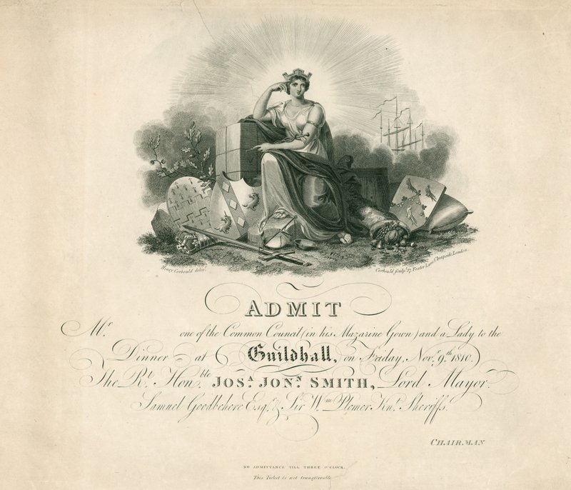 Invitation to a Banquet at the Guildhall, London, on 9 November 1810 by English School
