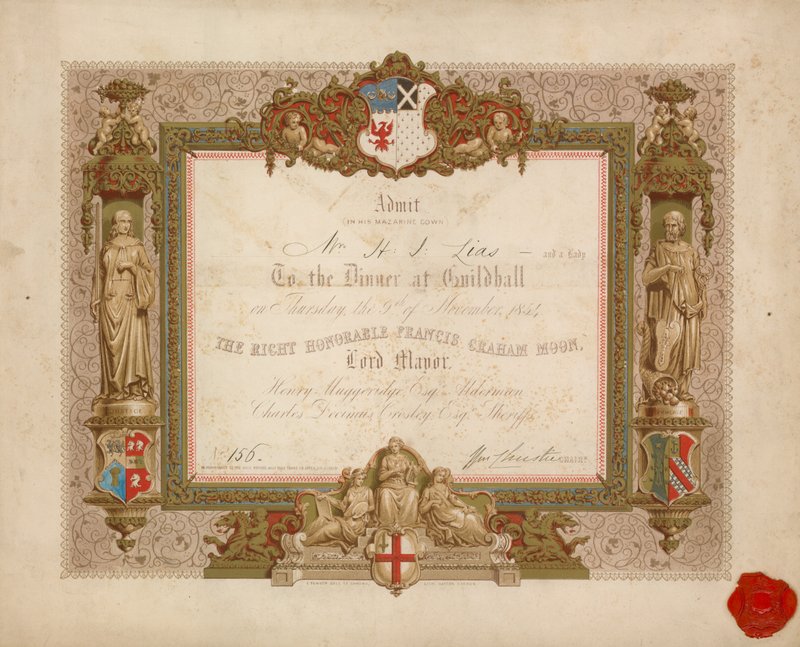 Invitation to a Banquet at the Guildhall, London, on 9 November 1854 by English School