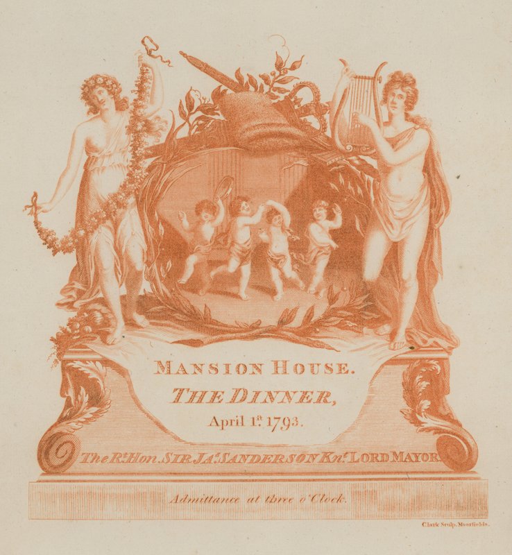 Invitation to a Dinner at the Mansion House, London, on 1 April 1793 by English School