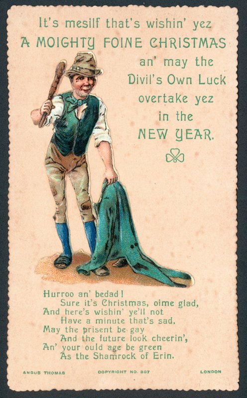 Irish Christmas greetings card by English School