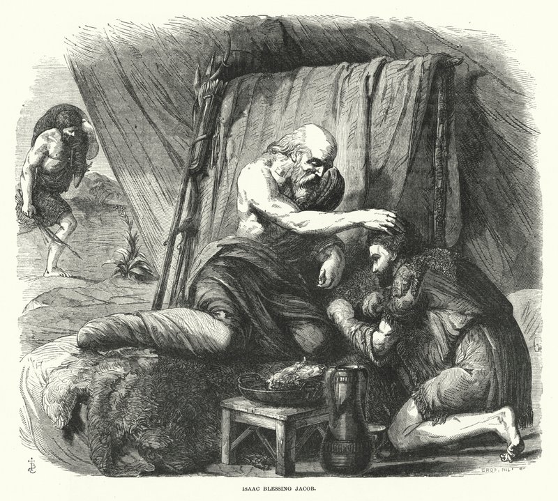 Isaac Blessing Jacob by English School